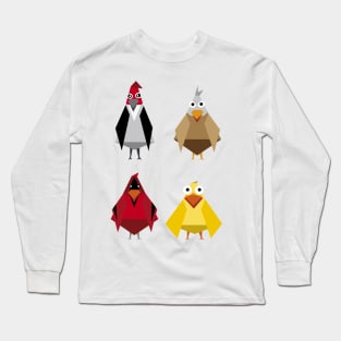 geometric birds Long Sleeve T-Shirt